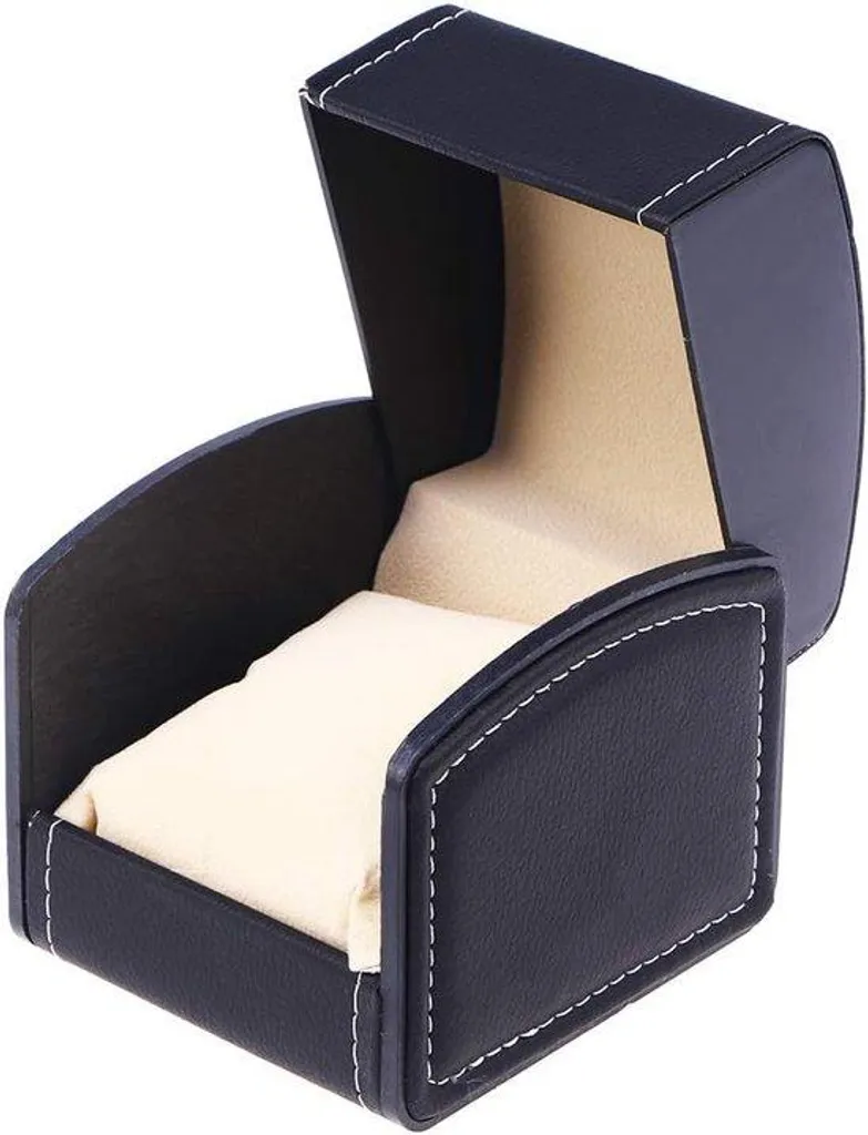Boîte de rangement montre et bijoux en cuir noir 10 x 9 x 8 cm modèle M10