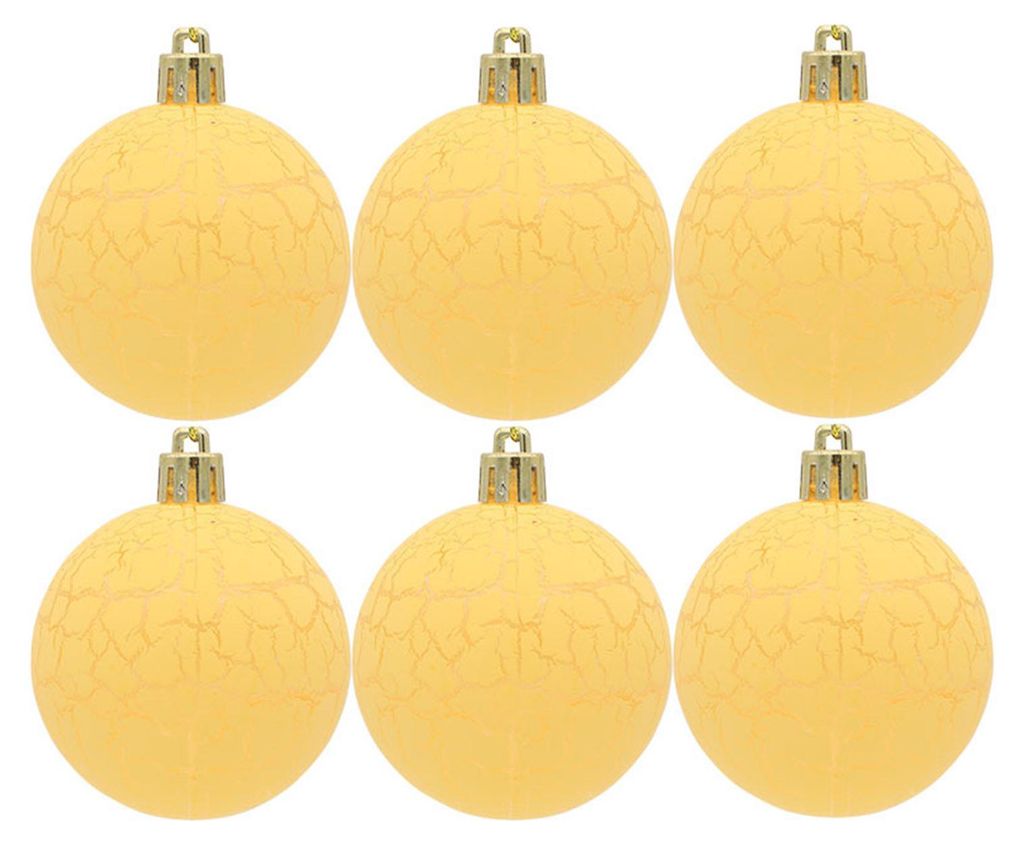 6 Stück 6 cm große Weihnachtskugeln mit Rissstruktur, einfach aufzuhängen, festliche, farbenfrohe Kunststoff-Weihnachtskugeln, Anhänger, Partyz...