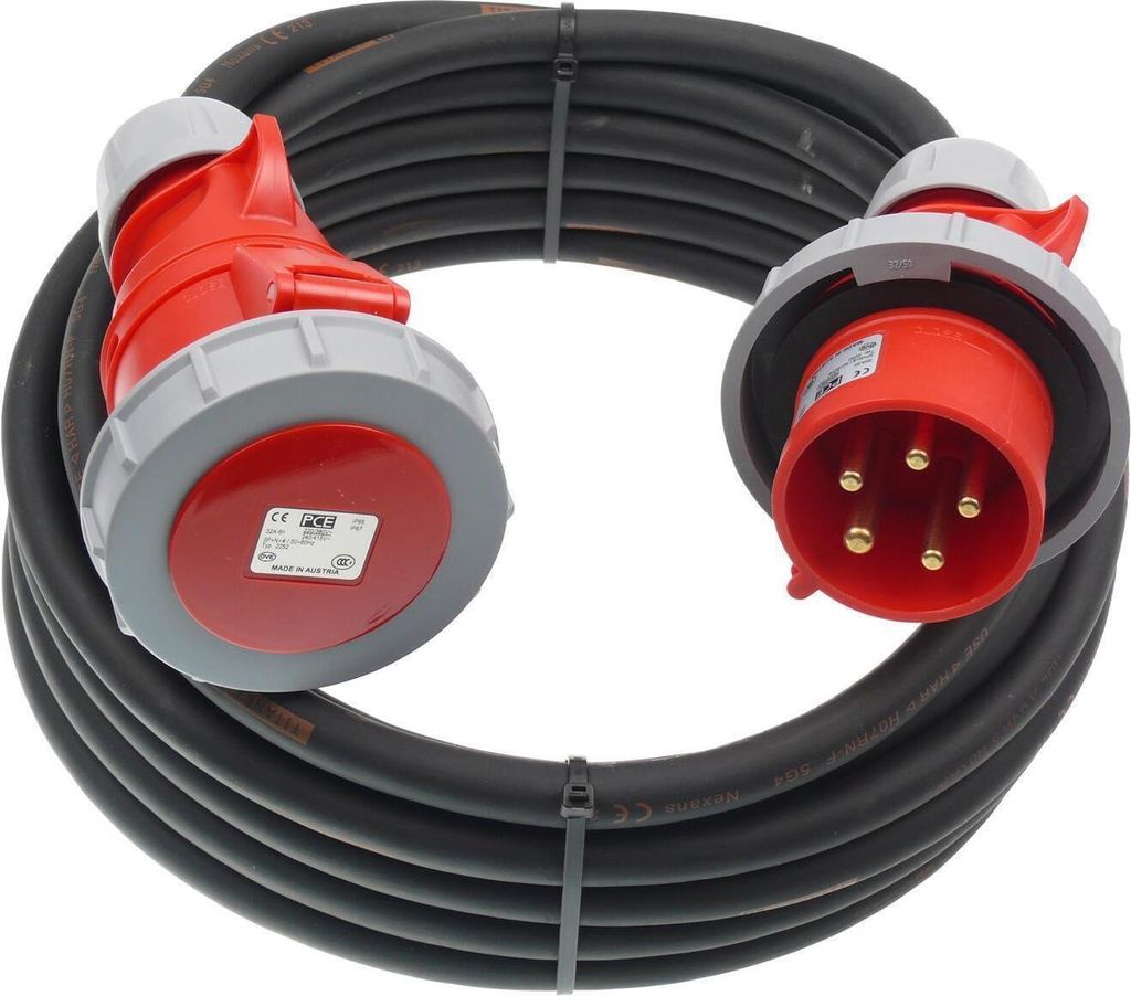 CEE Verlängerungskabel wasserdicht TITANEX 5G4 5x4 32A IP67 5-50m, Größe:5G4/ 25m