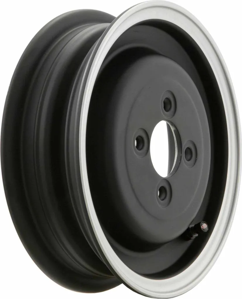 Roue de Scooter Tubeless 8 Pouces Noire SIP pour Montage 4 Trous