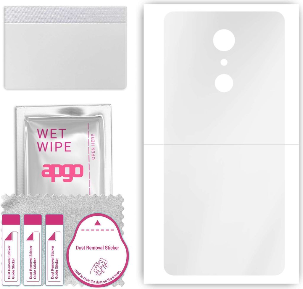 apgo Rückseite Schutzfolie, klar, kompatibel mit LG Q Stylus, Hinten Hydrogel-Displayschutzfolie mit Positionierhilfe, kratzfest, einfache Montage