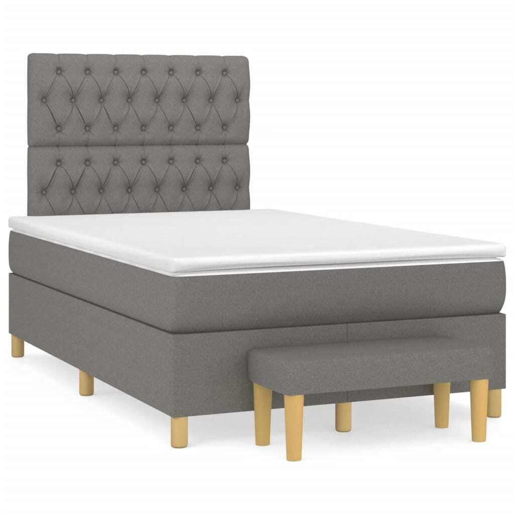 Möbel Boxspringbett mit Matratze Dunkelgrau 120x190 cm Stoff CL0000275416