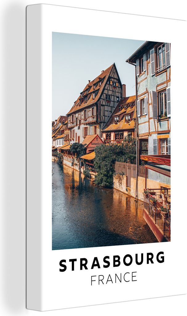 OneMillionCanvasses - Leinwandbilder - 90x140 cm, Frankreich - Wasser - Haus, Wandbilder Kunstdruck Wanddekoration - Foto auf Leinwand - Gemälde...