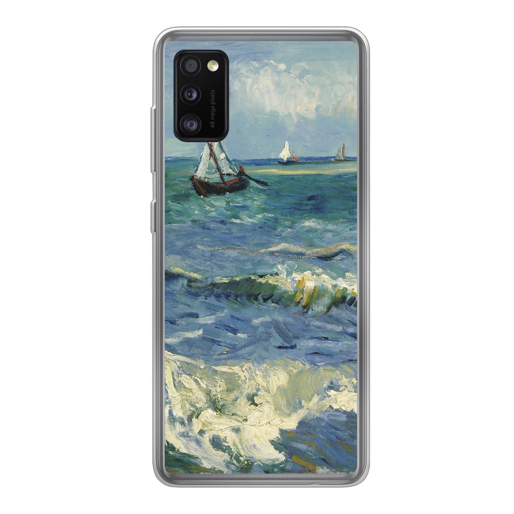 MuchoWow Handyhülle Schutzhülle Hülle für Samsung Galaxy A41 Meereslandschaft bei Les Saintes-Maries-de-la-Mer - Vincent van Gogh Silikon Sof...