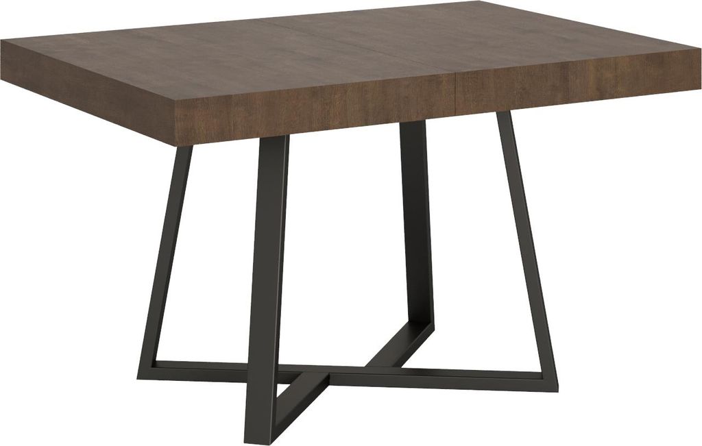 ITYHOME - Ausziehtisch 130/390x90 cm Zeplir Nussbaum Tischbeine Anthrazit