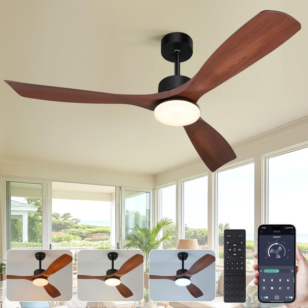Deckenventilator mit Beleuchtung und Fernbedienung, Φ132cm Produktbild 