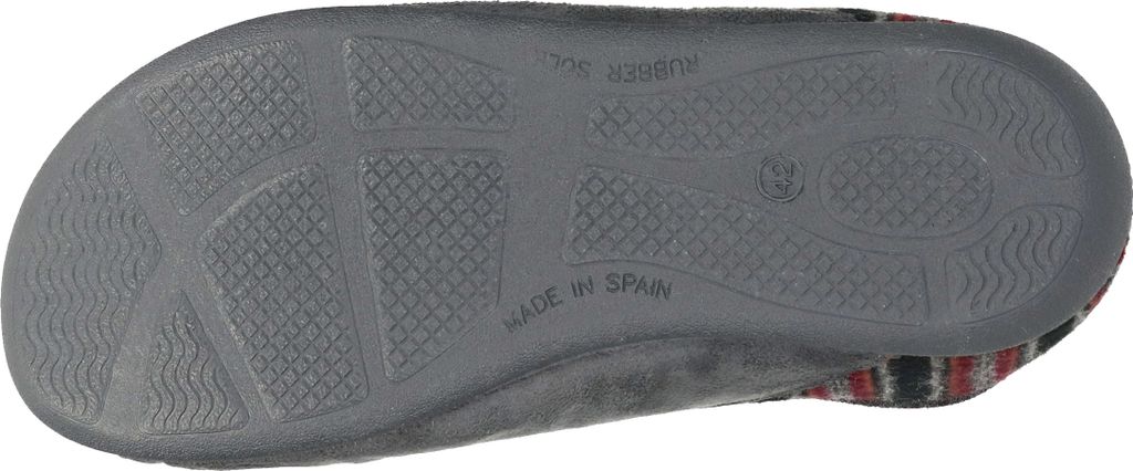 Manitu Herren Hausschuh Slipper Schlupfschuh geschlossen Karomuster, Größe:42 EU, Farbe:Grau