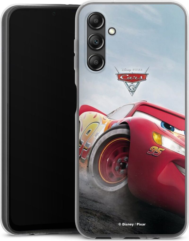 DeinDesign Handyhülle für Samsung Galaxy A14 5G Silikon Hülle Case Smartphone Schutzhülle Cars Lightning Mcqueen 95 Offizielles Lizenzprodukt