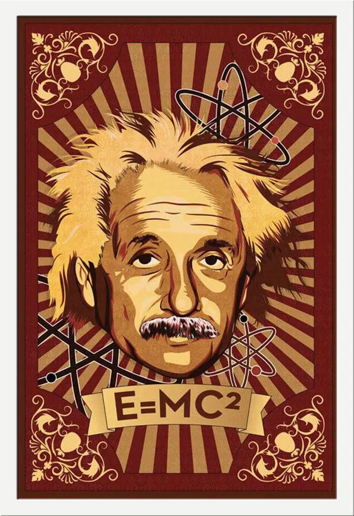 Poster Design Einstein + Cornice Shinsuke Bianco Maxi - Arredo Moderno