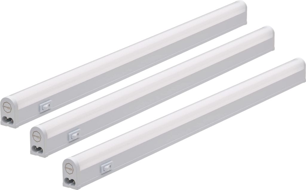 3er Set Oktaplex Unterbauleuchte Küche 54 cm Unterschrankleuchte warmweiß 3000K 9W mit Schalter
