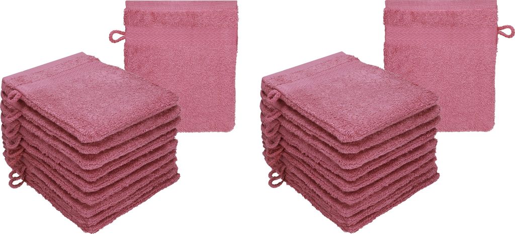 Betz 20 Stück Waschhandschuhe 16x21 cm PREMIUM 100% Baumwolle Farbe: beere