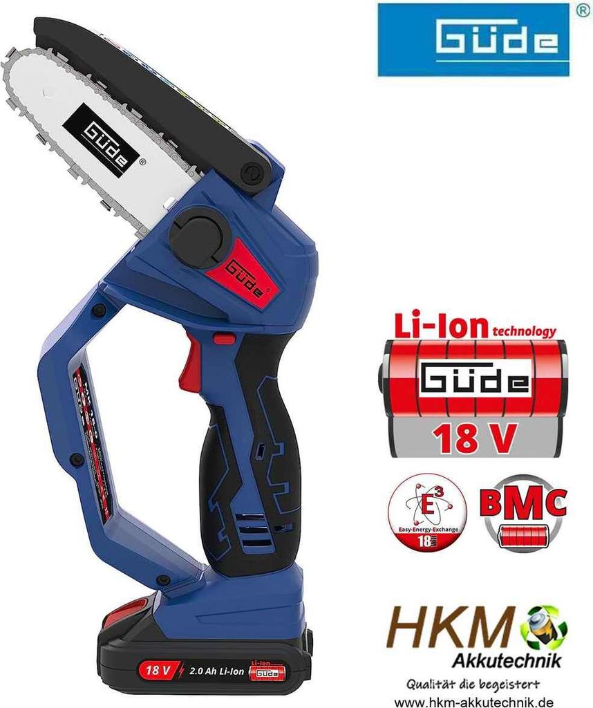 Güde Minikettensäge MK 18-201- 18V mit Akku 2.0 Ah & Produktbild 