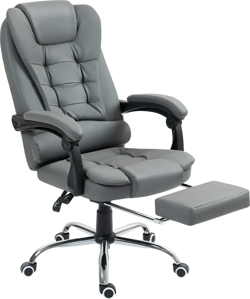 Siège de bureau direction gris grand confort avec dossier inclinable pro