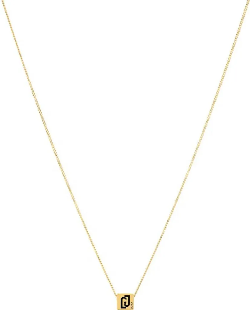 Catena d'identità discreta placcata oro LJ1945