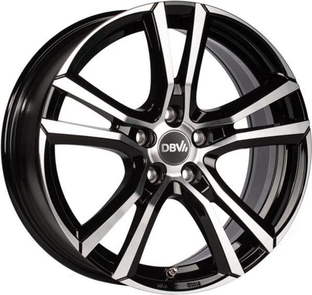 17 Zoll Alufelge DBV ANDORRA 7.5x17 5/108 ET45 Schwarz, glänzend, Front poliert Felge
