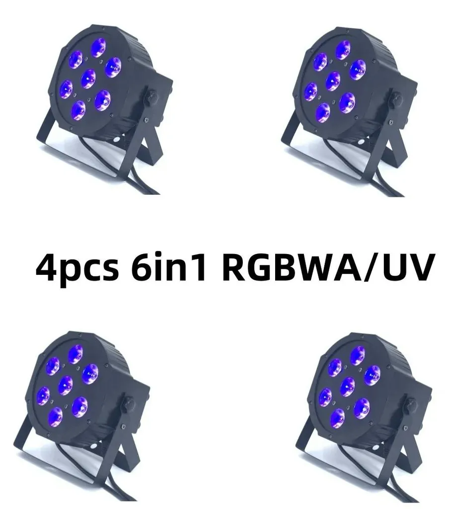 Projecteur pour Concert et Événement 4 Lampes LED 7x18W RGBWAUV DMX