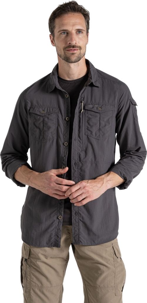 Craghoppers - "Adventure III" Hemd für Herren Langärmlig CG2173 (4XL) (Schwarzer Pfeffer)