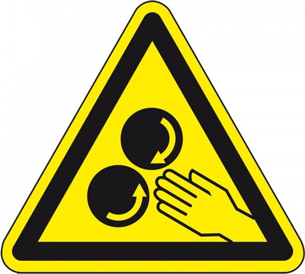 Dreifke Aufkleber I Warnschild Warnung vor rotierenden Walzen, praxisbewährt...