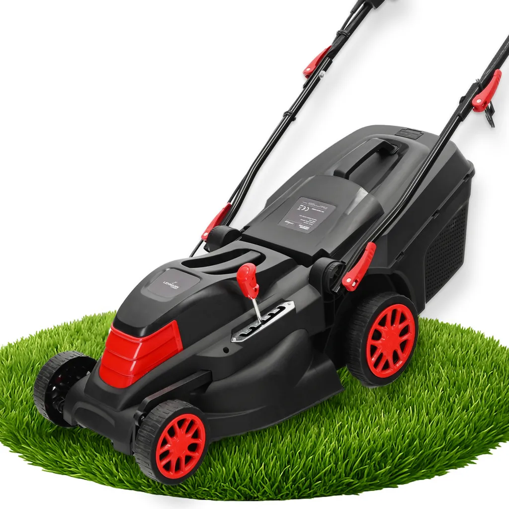 Lehmann Tondeuse à gazon électrique 1600W 38cm pour jardins 1000m²
