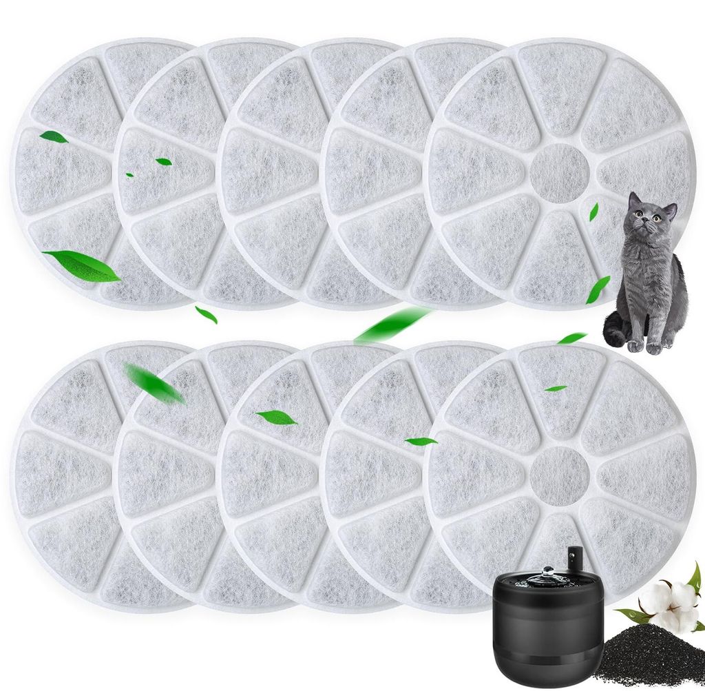 Katzenbrunnen-Filter 10er-Pack Aktivkohle für Philips PAW3210/02