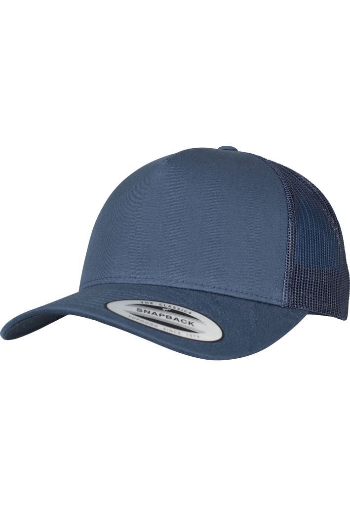 FLEXFIT 6506 | 5-Panel Retro Trucker Cap, Obermaterial aus Baumwoll-Twill - Farbe: Navy - Größe: One Size