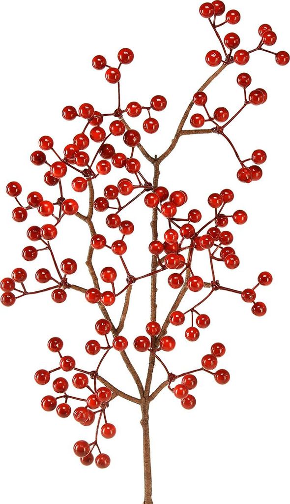 Beerenzweig Künstlich Rot 50cm Deko Weihnachtszauber 2er Set, 2 Stück
