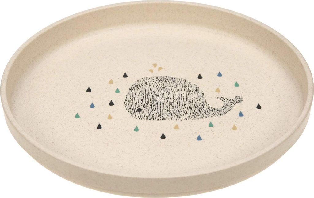 LÄSSIG Kinder Teller ohne Melamin, BPA-frei, für Spülmaschine und Mikrowelle/Plate Little Water Whale