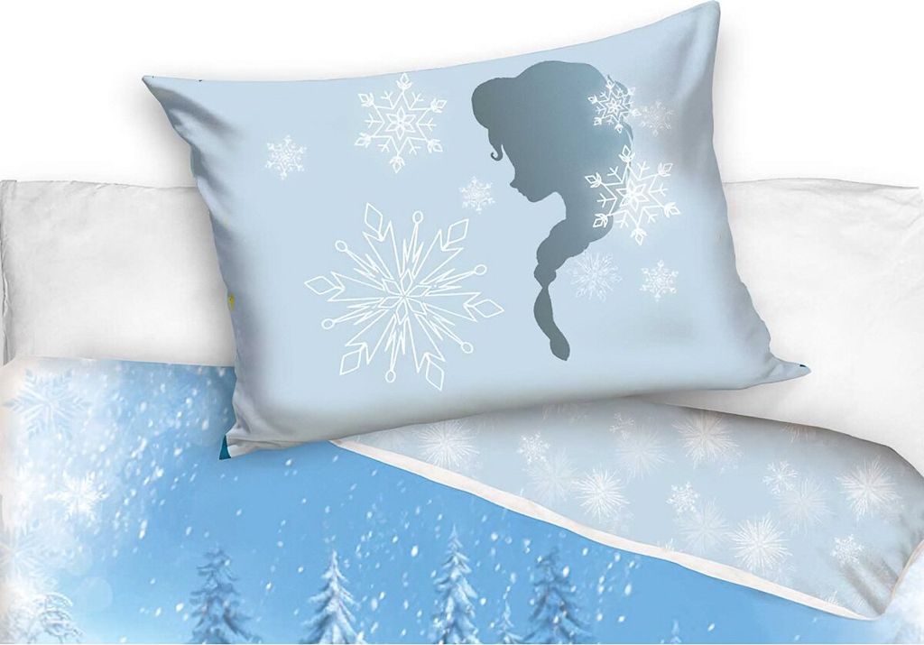 Lenzuola Frozen Letto Singolo Parure Letto Frozen 100% Cotone - Copripiumino 100x135cm + Federa 40x60cm Con Elsa, Anna E Olaf Copripiumino Di Frozen