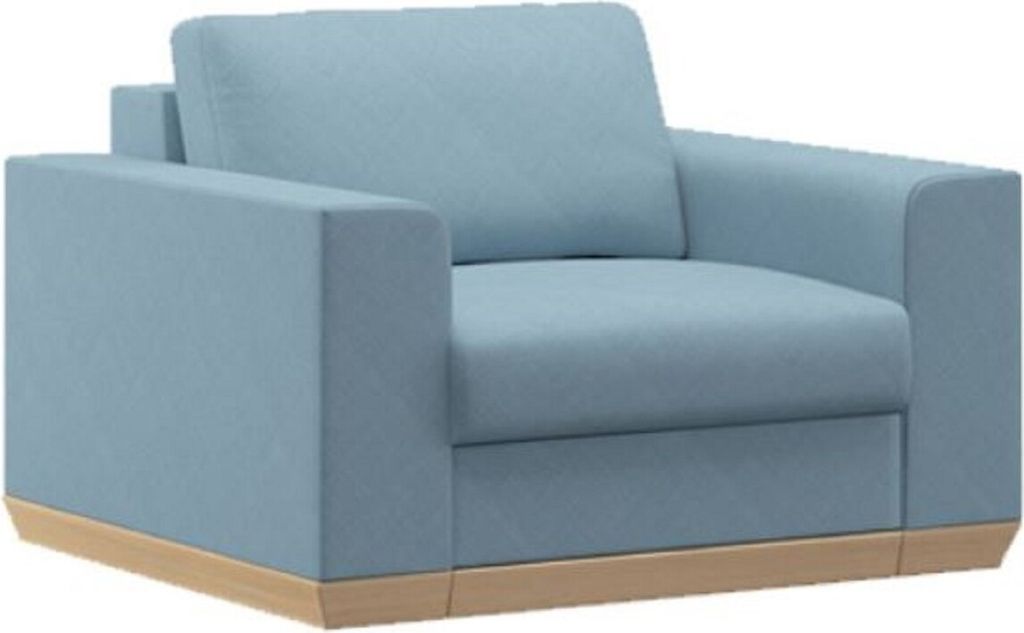 Casa Padrino Wohnzimmer Sessel Hellblau / Naturfarben 105 x 100 x H. 80 cm - Moderne Wohnzimmer Möbel