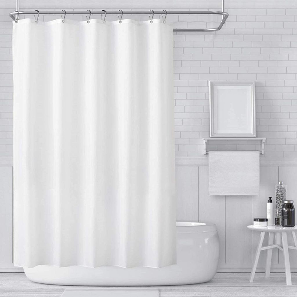 Duschvorhang uni grau inkl 12 Plastikringe Vorhang Badewannenvorhang Dusche Bad 