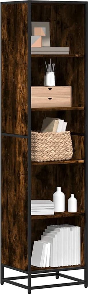 "im Angebot" Bücherregal, Standregal, Aufbewahrungsregal, Räuchereiche 40x35x170,5 cm Holzwerkstoff - Aktenregal CC23649