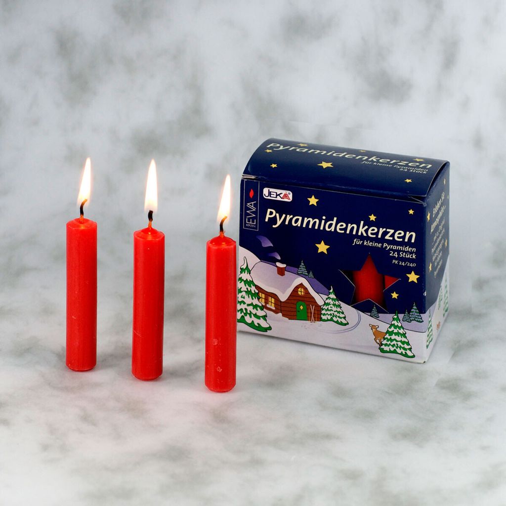 EWA, pyramidové svíčky, červené, 24 kusů Obrázek produktu 