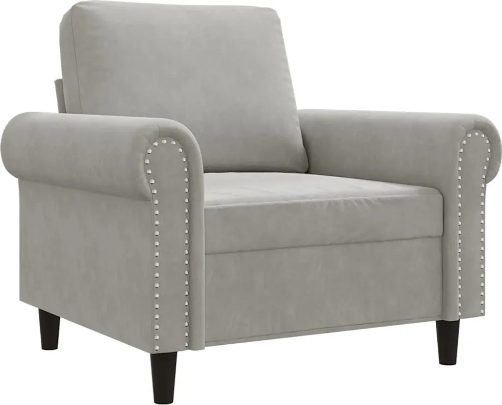 vidaXL Poltrona in Velluto Grigio 60 cm - Comoda, Robusta e Pratica