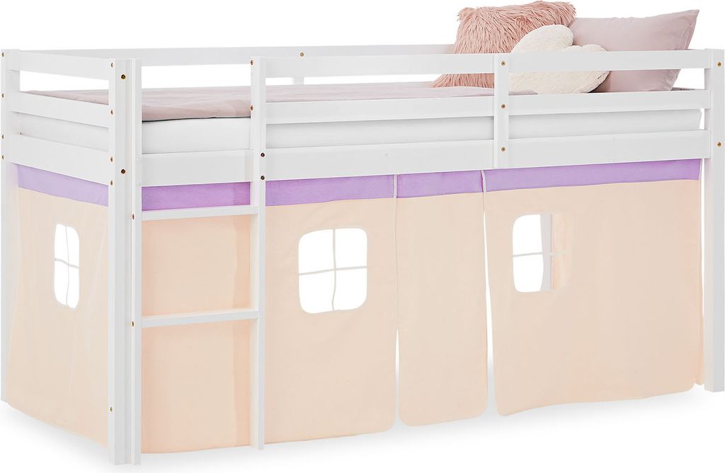 Lit superposé 90x200 cm Lit mezzanine en Bois Pin Massif Image du produit 