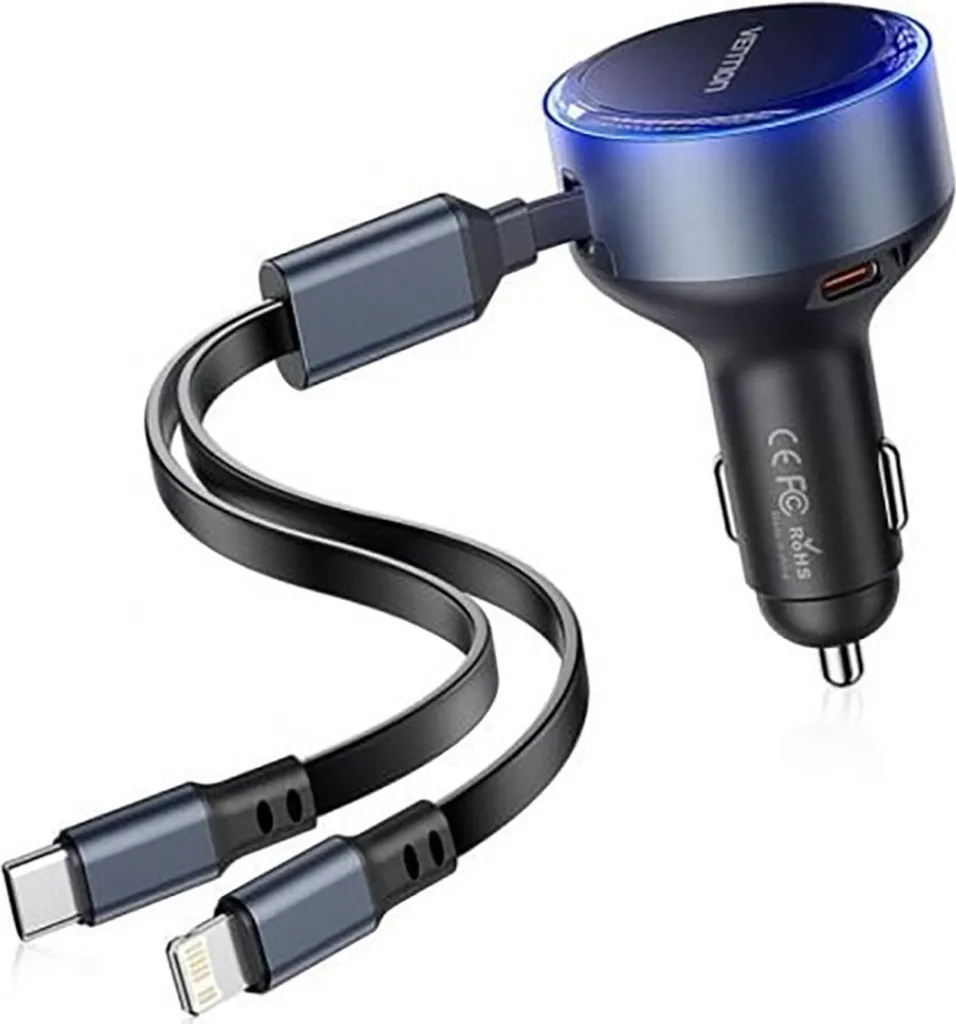 Vention FFOB0 Caricabatterie Auto 30W USB-C e Lightning Integrato - 1