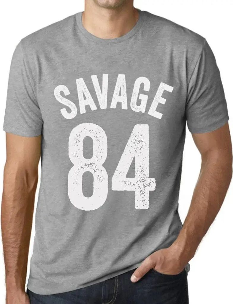 Herren Grafik T-Shirt Savage 84 Geschenk 84. Geburtstag Jahrestag 84 Jahre Jubiläum 84 Jährige Mann Jahrgang 1940 Kurzarm Lustige Druck