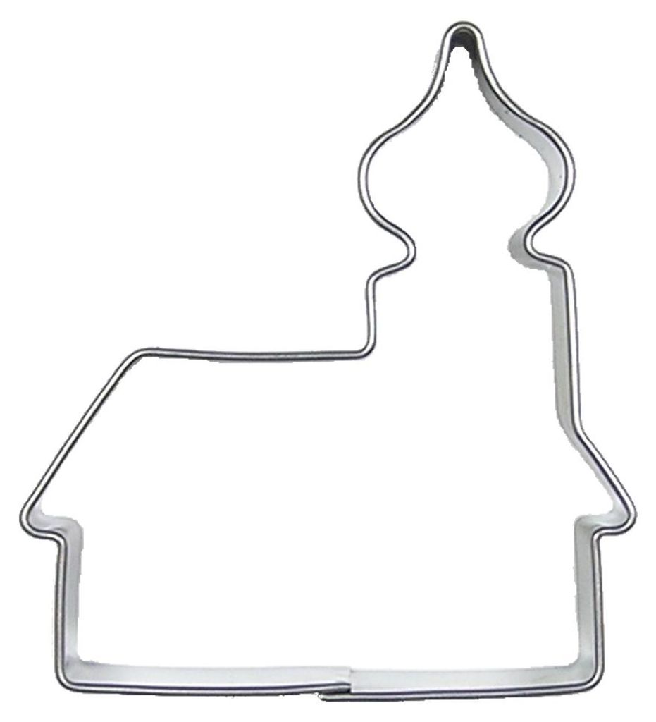 Uitsteekvorm kerk, roestvrij staal, 53x50 mm Productafbeelding 