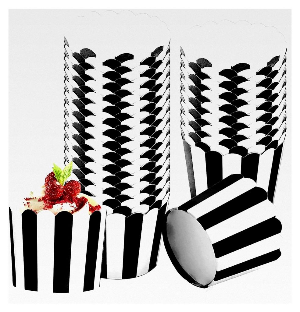 Mini Muffinförmchen, 50 Stück Papier Muffin Förmchen für Party, Geburtstag, Hochzeit (Schwarz)