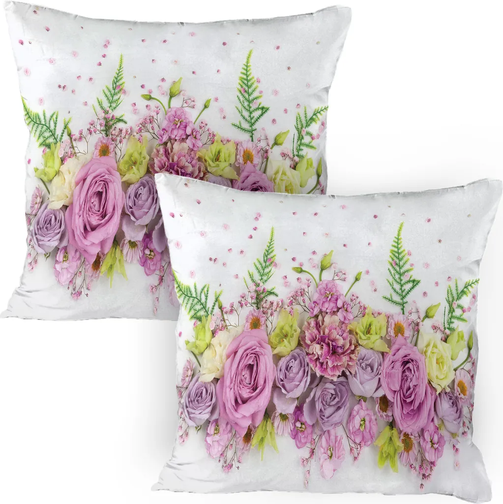Set 2 Federe Cuscino 80x80 Blu Vintage Rose ABAKUHAUS | Lavabili e Morbide