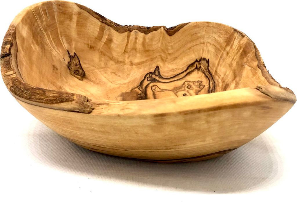 Schälchen oval rustikal BIG Länge ca. 14 – 16 cm Olivenholz – naturbelassen, kompakt, vielseitig