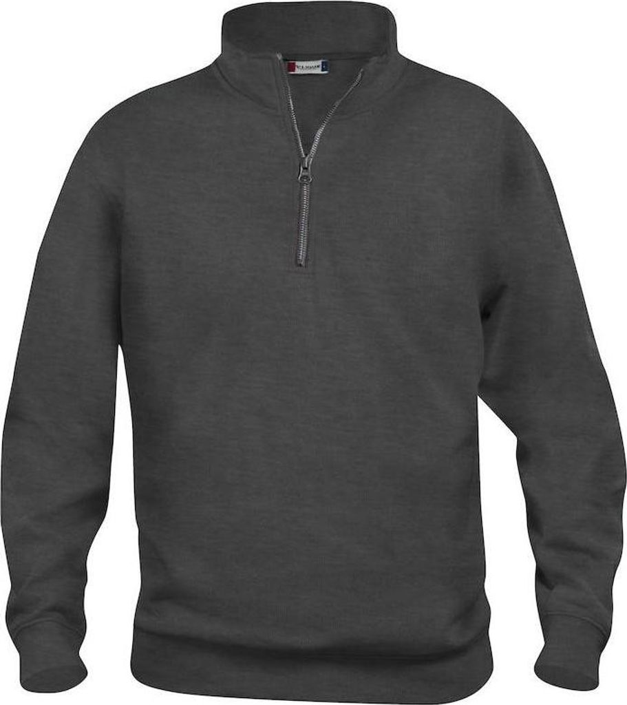 Clique - "Basic" Sweatshirt mit halbem Reißverschluss für Herren/Damen Uni BC5949 (L) (Anthrazit meliert)