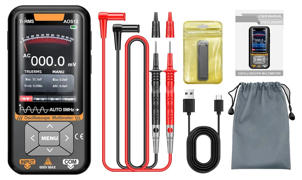 Multimètre Oscilloscope Portable avec Écran TFT 3,2 Pouces et Auto-Range