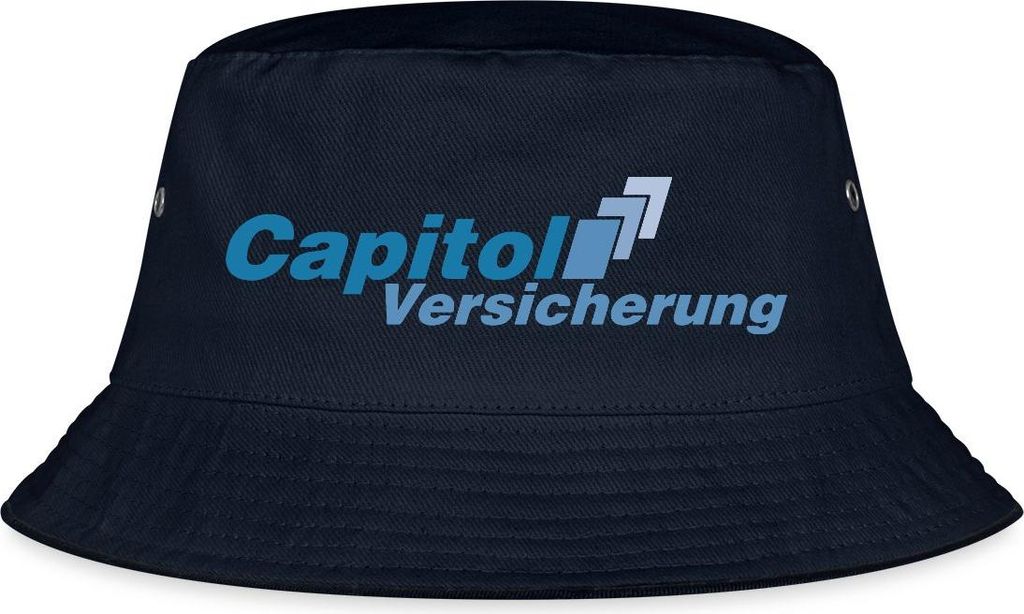 Spreadshirt Stromberg Logo Capitol Versicherung Fischerhut, L/XL (Caps), Navy