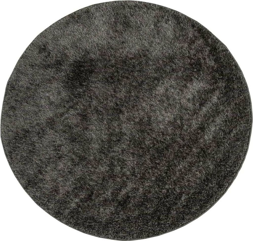 vidaXL Teppich ISTAN Hochflor Glänzend Anthrazit Ø 160 cm