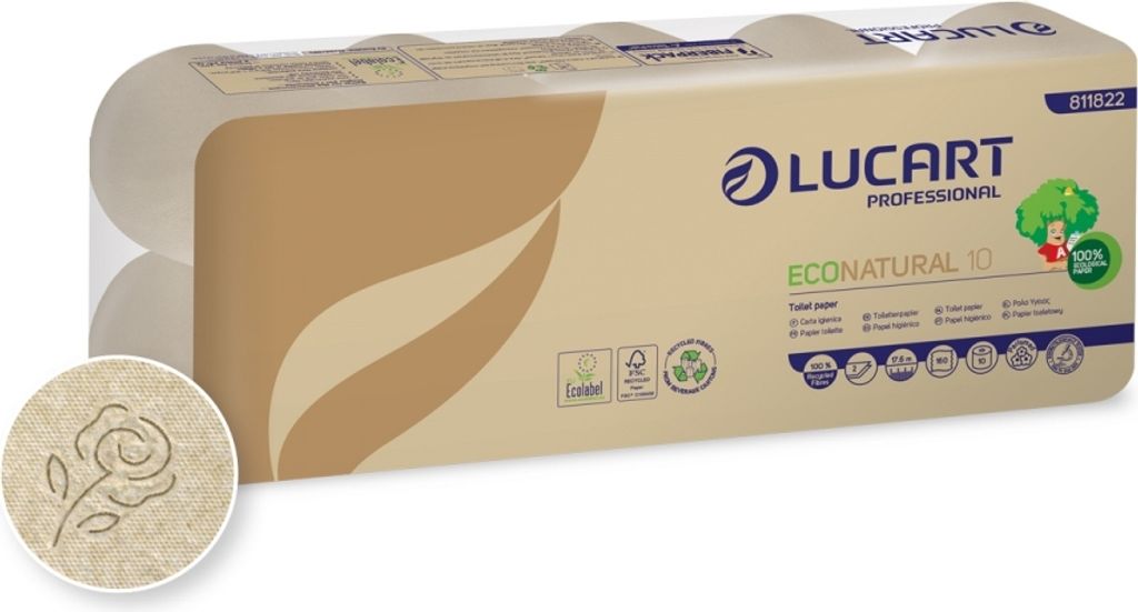 Toilettenpapier „EcoNatural10“, doppellagig, kleine Rolle, Produktbild 