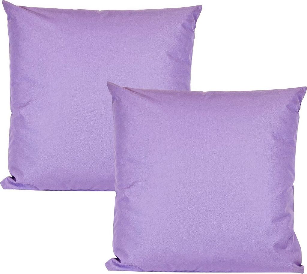 JACK 2er Set 50x50cm Outdoor Kissenhülle Kissenbezug Wasserfest Sitzkissen Lounge Kissen Garten Stuhl Lotus Effekt, Farbe:Flieder