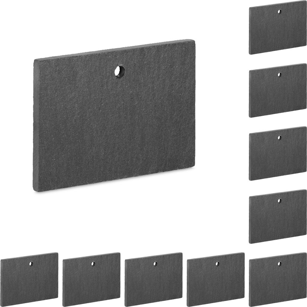 relaxdays 10 glatte Schiefer-Pflanzenschilder