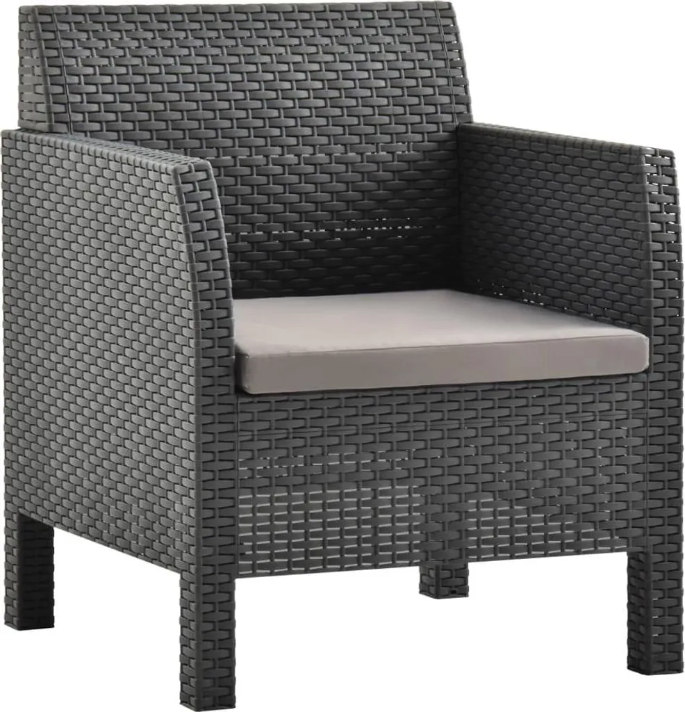 Chaise de jardin aspect rotin avec coussin d'assise lavable vidaXL