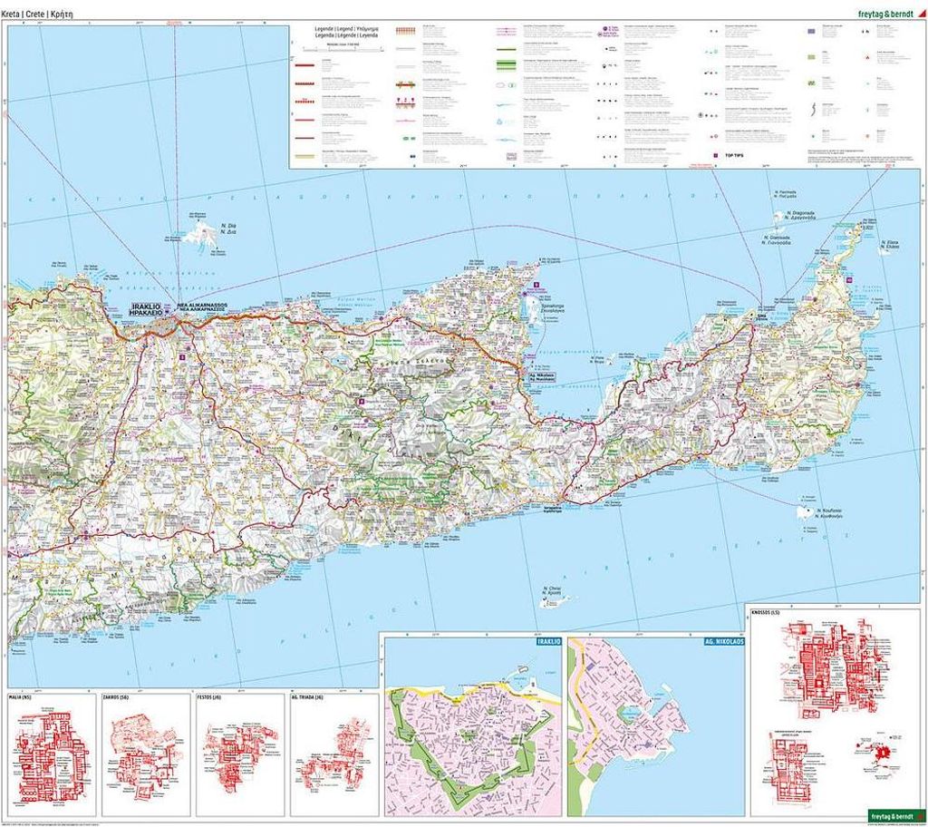 Kreta, Straßen- und Freizeitkarte 1:150.000, freytag & berndt