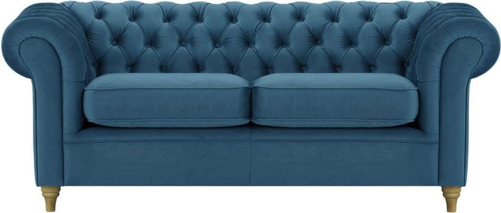 Dreisitzer-Sofa Chesterfield-Velluto 11-wax black
